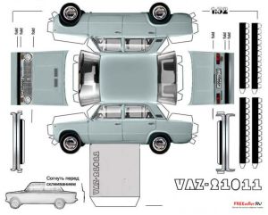 Бумажная модель автомобиля Ваз 2101