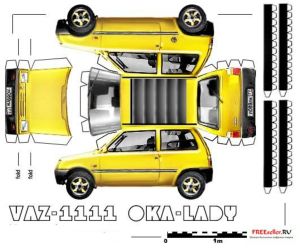 Бумажная модель автомобиля Ваз 1111 Ока