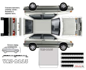 Бумажная модель автомобиля Ваз 2113