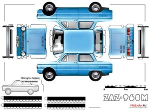 Бумажная модель автомобиля ЗАЗ запорожец