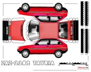Бумажная модель автомобиля Заз 1102 Таврия