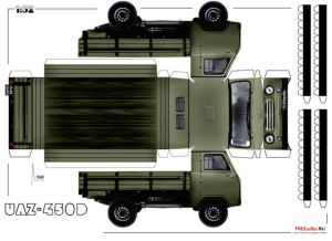Бумажная модель автомобиля УАЗ 450