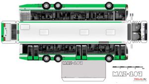 Бумажная модель автобуса МАЗ 107