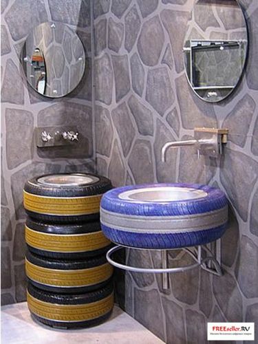 Поделки из покрышек. Умывальник из шин своими руками.