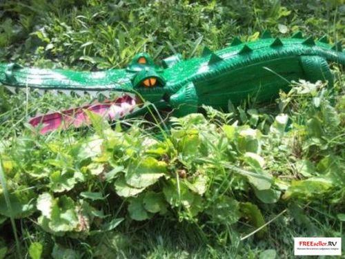 Поделки из покрышек. Крокодил из шин своими руками.