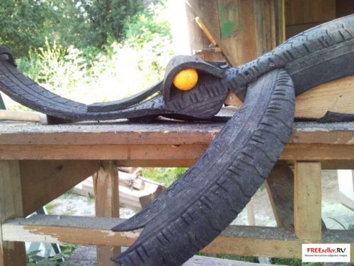 Изготовление самодельного крокодила из шин