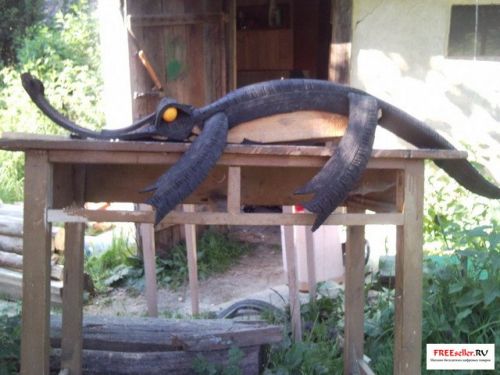 Изготовление самодельного крокодила из шин