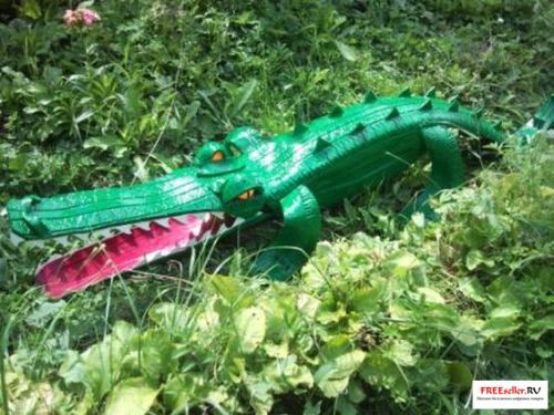 Поделки из покрышек. Крокодил из шин своими руками.