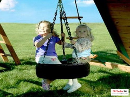 Поделки из покрышек Самодельные детские Качели из шин своими руками.