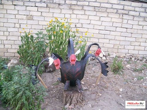 Поделки из покрышек. Дракон из шин своими руками.