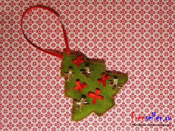 Елочная игрушка Елочка своими руками