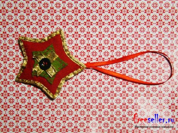 Елочная игрушка Звездочка своими руками.