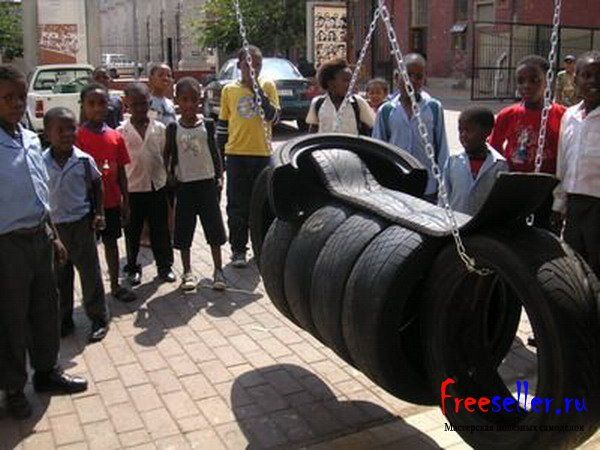 Качели из покрышек своими руками. самоделки из шин.