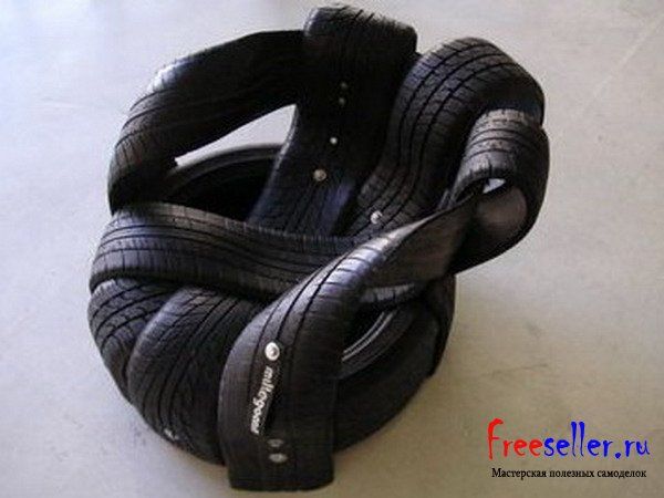 Мебель из шин. Поделки из покрышек. Кресло из шин своими руками.