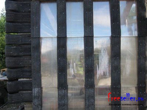 Изготовление навеса из шин своими руками