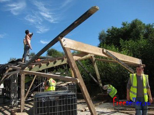 Изготовление навеса из шин своими руками