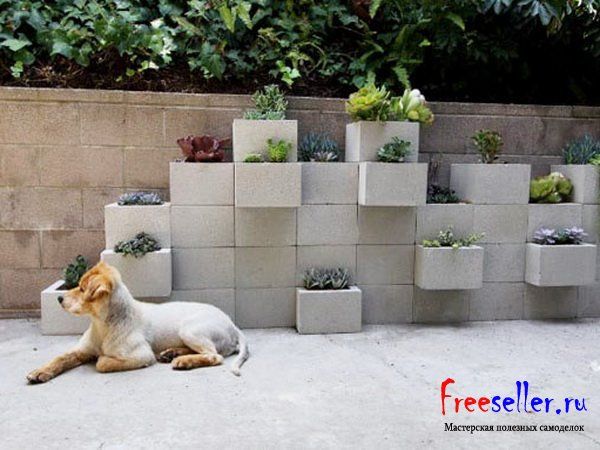 Цветочница из шлакоблоков своими руками