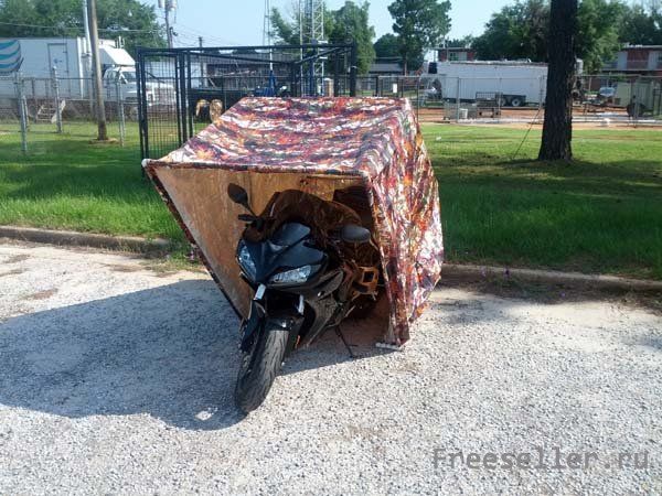 Самодельный гараж ракушка для мотоцикла