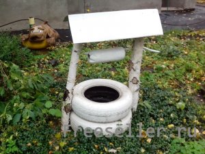самоделки и поделки из покрышек. Декоративный колодец из шин своими руками.