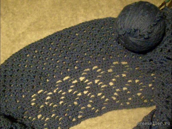 Вяжем ажурный объёмный шарф-снуд своими руками.