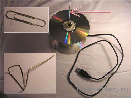 Настольная лампа из CD диска с питанием от USB