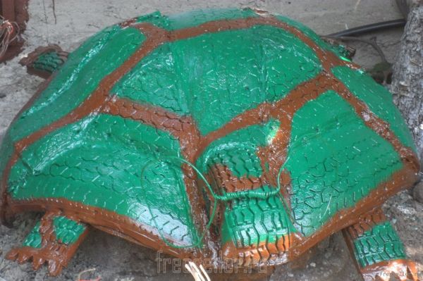 Черепаха из покрышек своими руками. Поделки из покрышек.