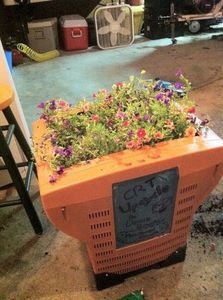 Клумба из старого монитора