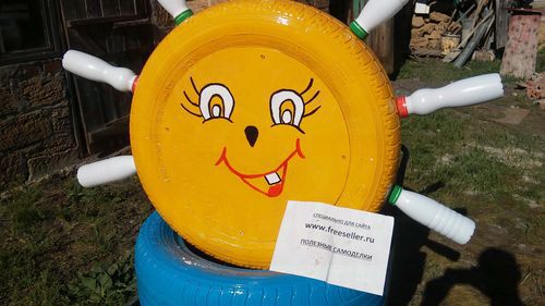 Солнышко из шин своими руками. Самоделки из покрышек.