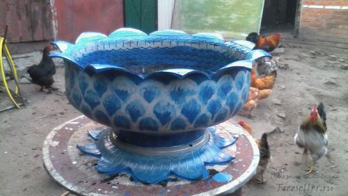 Изготовление вазона из шины - покраска