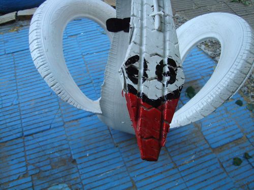 Изготовление лебедя из шин своими руками.