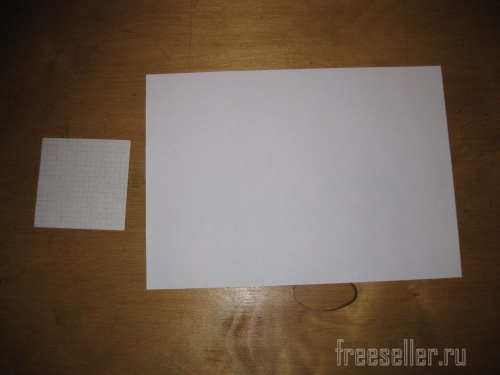 2 листа бумаги для изготовления самолетика с наконечником