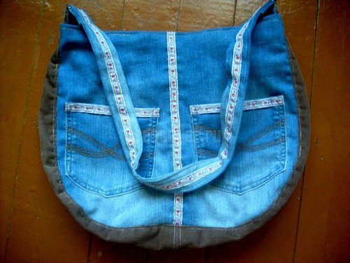Пошив летней сумки из старых джинсов