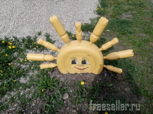 Поделки из покрышек. Солнышко из шин своими руками