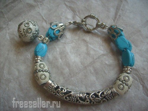 Бирюзовый браслет своими руками