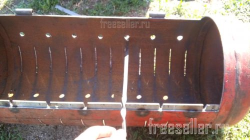 Изготовление мангала из газового баллона - сверлим отверстия под шампура
