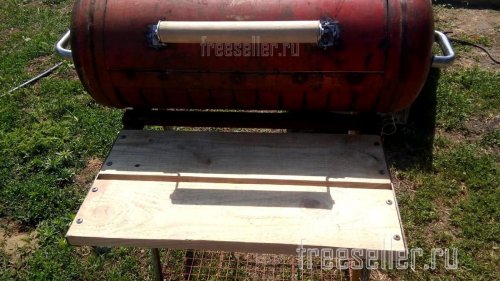 Изготовление мангала из газового баллона - съемный столик