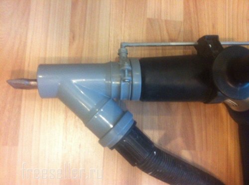 Самодельное пылеудаление на перфоратор - подключение шланга от пылесоса