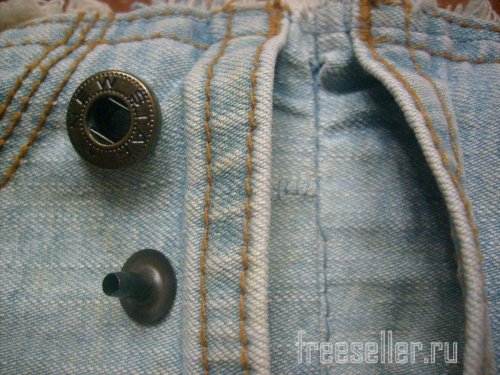 Установка пуговицы заклепки на джинсовый материал