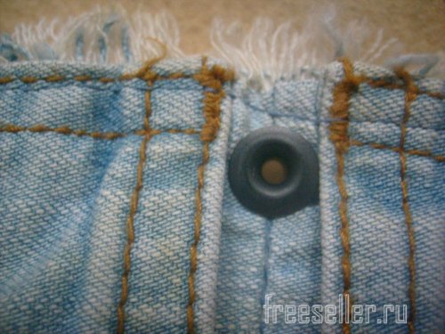 Установка пуговицы заклепки на джинсовый материал