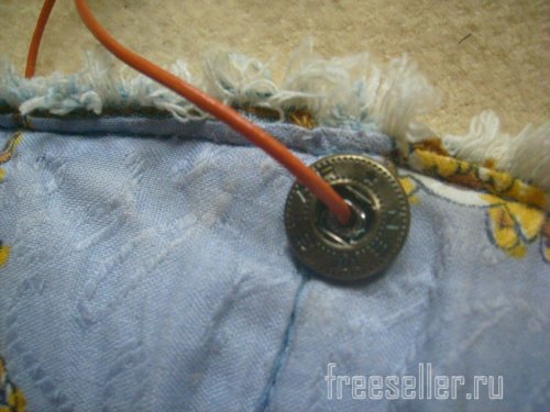 Установка шнурка через пуговицу кнопку