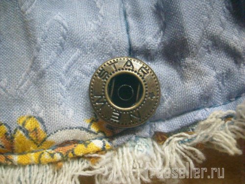 Установка пуговицы заклепки на джинсовый материал
