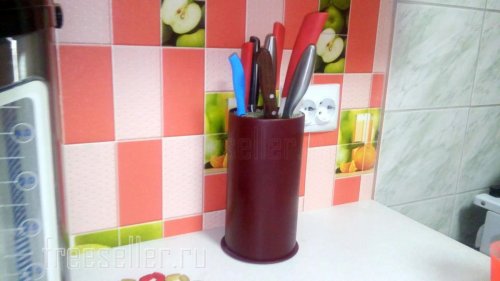 Самодельная подставка для ножей с наполнителем