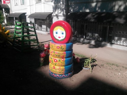 Матрешка из шин своими руками. Поделки из покрышек.