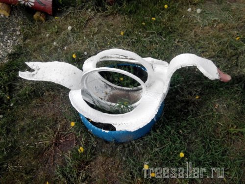 Самоделки из шин. Лебеди из покрышек своими руками.
