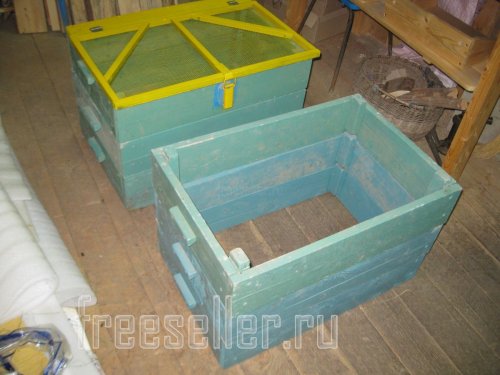 Самодельные наборные ящики из секций для хранения овощей