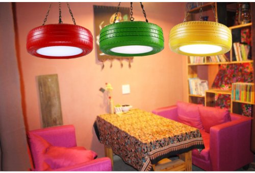 Светильники из шин в стиле лофт