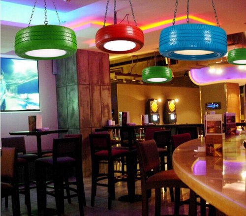 Светильники из шин в стиле лофт