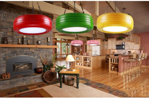 Светильники из шин в стиле лофт