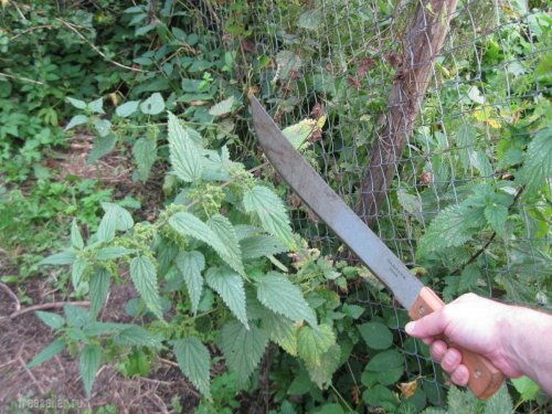 Использование мачете для вырубки сорняков