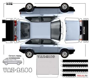 Бумажная модель автомобиля Ваз 2108